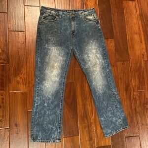 Mens Carbon Black Premium Relaxed Straight Jeans in Size 34x32 [EXCELLEN…